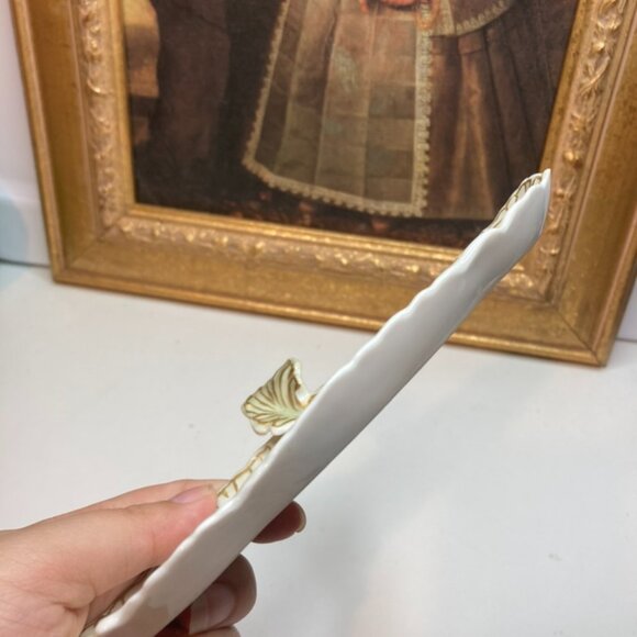 Antique Hand Painted WG & Co. Embossed Limoges Porcelain Tray Applied Leaf - Picture 5 of 12